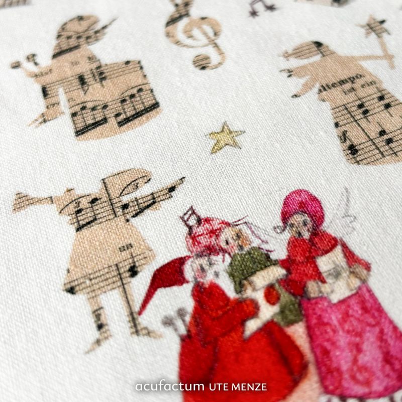 Baumwollstoff Weihnachtsmusikanten – Bild 4