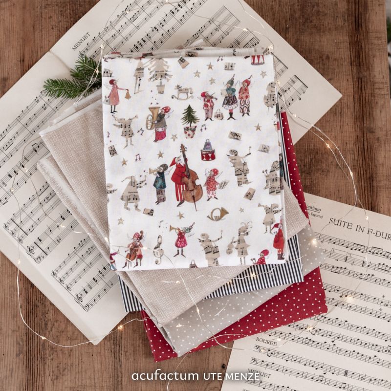 Baumwollstoff Weihnachtsmusikanten – Bild 3